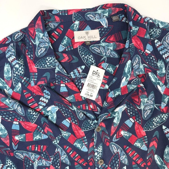 oak hill dress shirts DXL Big & Tall Mens Oxford Dress Shirt in Deep Sea  Size 20 34/35 Long Sleeve Button-Down Cotton Stretch Shirt